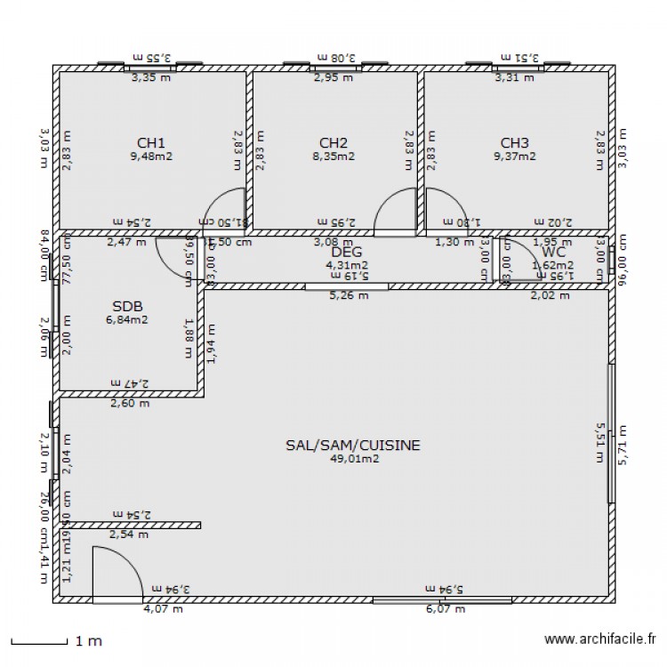 maison type 10m par 10m. Plan de 0 pièce et 0 m2