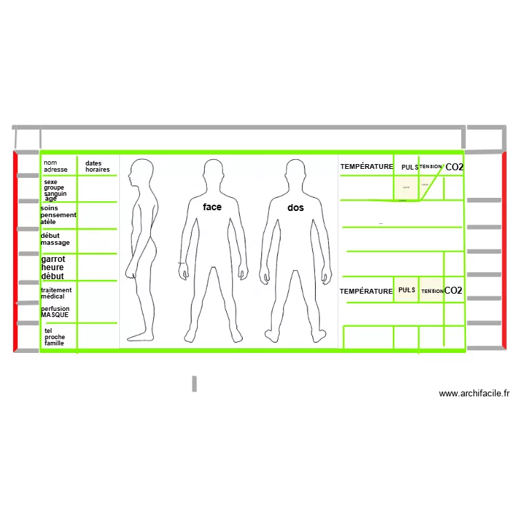 BRANCARD. Plan de 