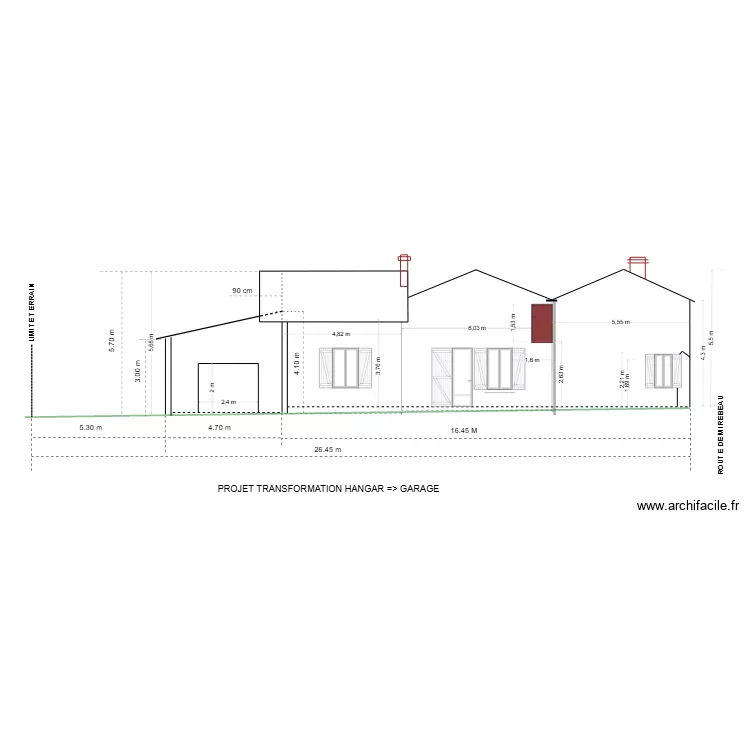 HANGAR   GARAGE. Plan de 