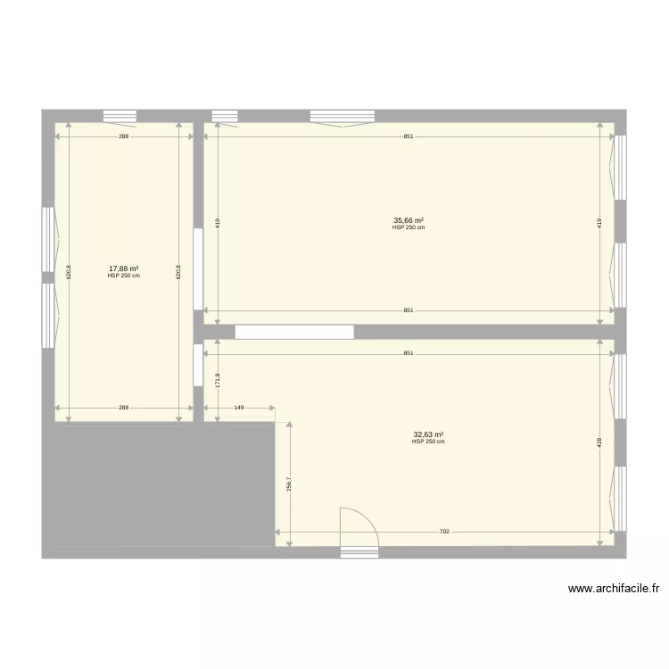 Appartement amicale murs porteurs. Plan de 