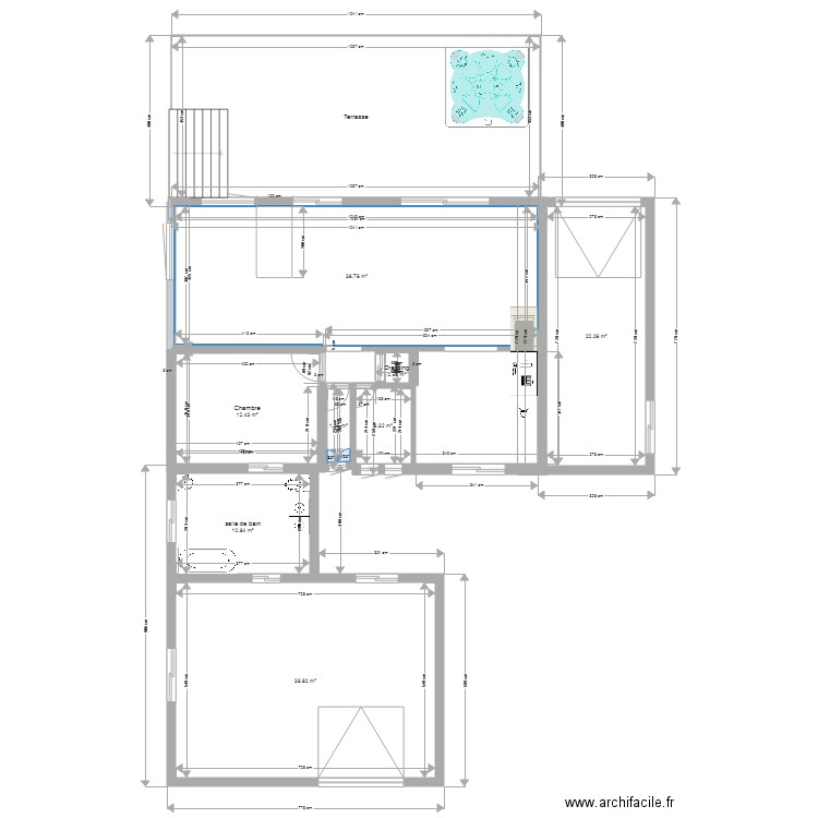 rez de chaussee renovation 3. Plan de 0 pièce et 0 m2