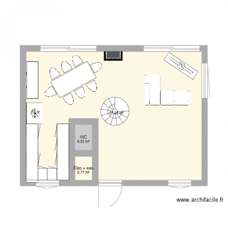 Rez de chaussé Avant. Plan de 0 pièce et 0 m2