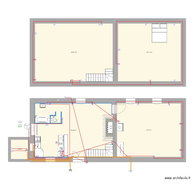 Maison. Plan de 0 pièce et 0 m2