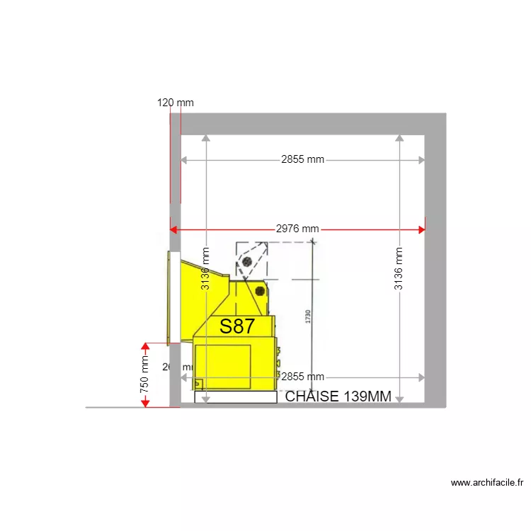 COUPE PROJET CORDERIE S87 DU 368 1368RDC11175. Plan de 