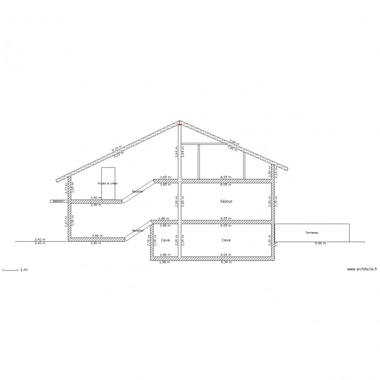 maison - coupe éléments  projet. Plan de 0 pièce et 0 m2