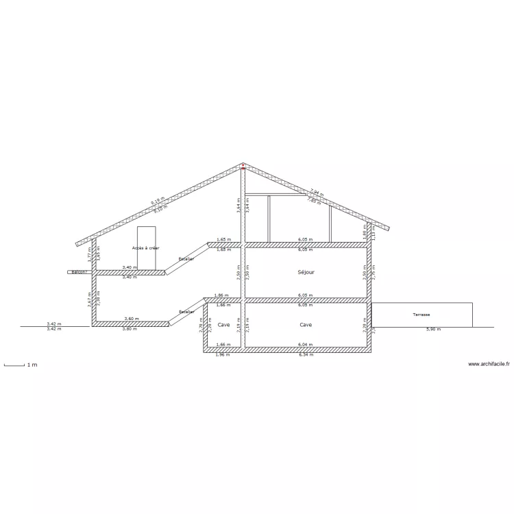 maison - coupe éléments projet. Plan de maison - coupe éléments projet. Plan de
