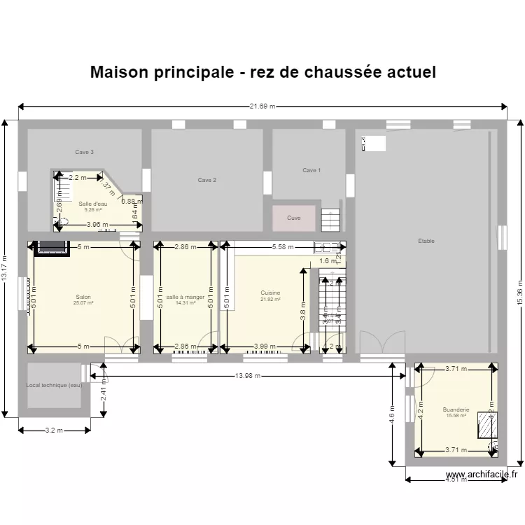 La  plaine  actuel  Rez de chauss&eacute;e. Plan de 