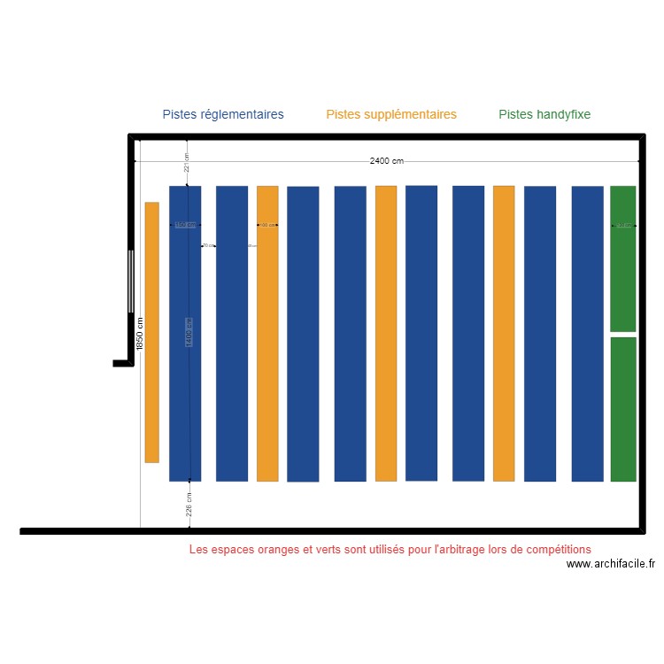 Disposition pistes 1. Plan de 0 pièce et 0 m2