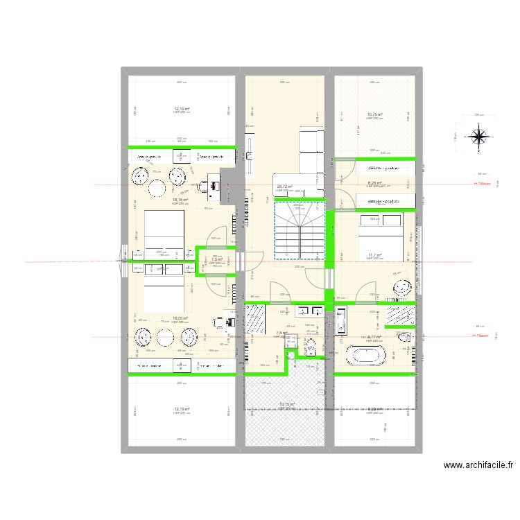 2590 Entredozon - V1.1. Plan de 18 pièces et 324 m2