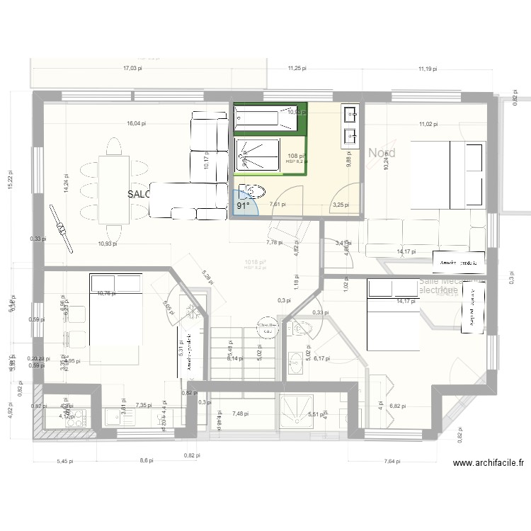 st-antoine 2 etages- 3ch a l'étage 6oct2023e_porte tiCab. Plan de 0 pièce et 0 m2