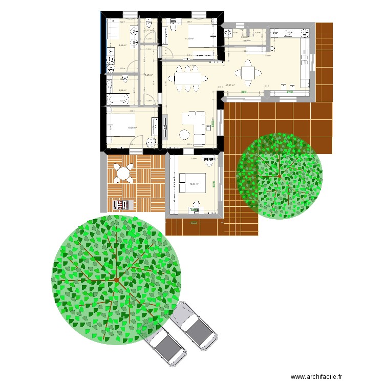 Maison après travaux Noves 2. Plan de 9 pièces et 107 m2