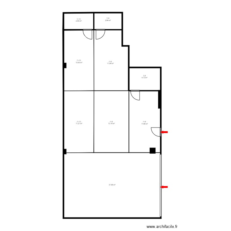 ED. MOLES BLOC D PARQUING. Plan de 9 pièces et 106 m2