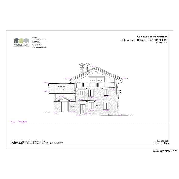 FACADE SUD GEOMETRE CHATELARD. Plan de 0 pièce et 0 m2