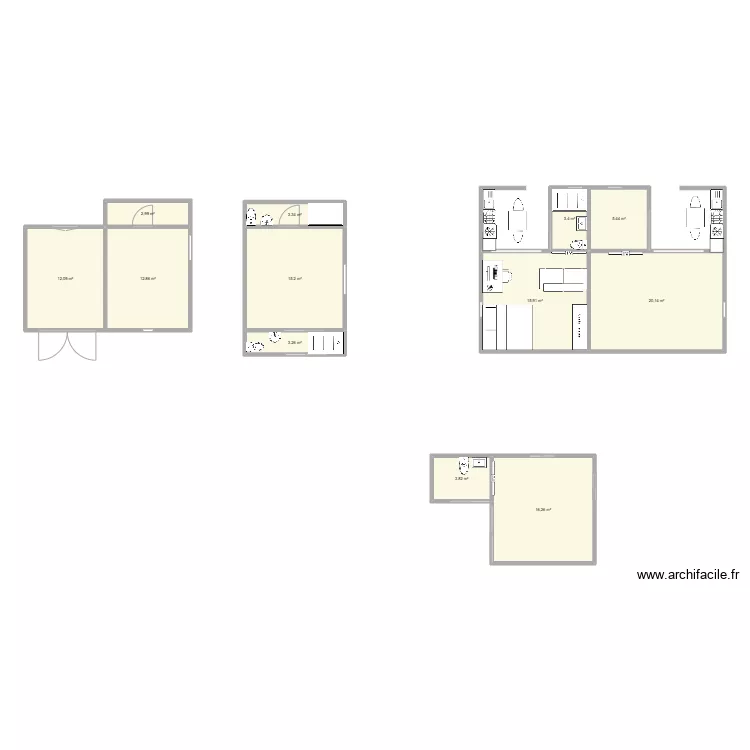 2 master  bedroom. Plan de 