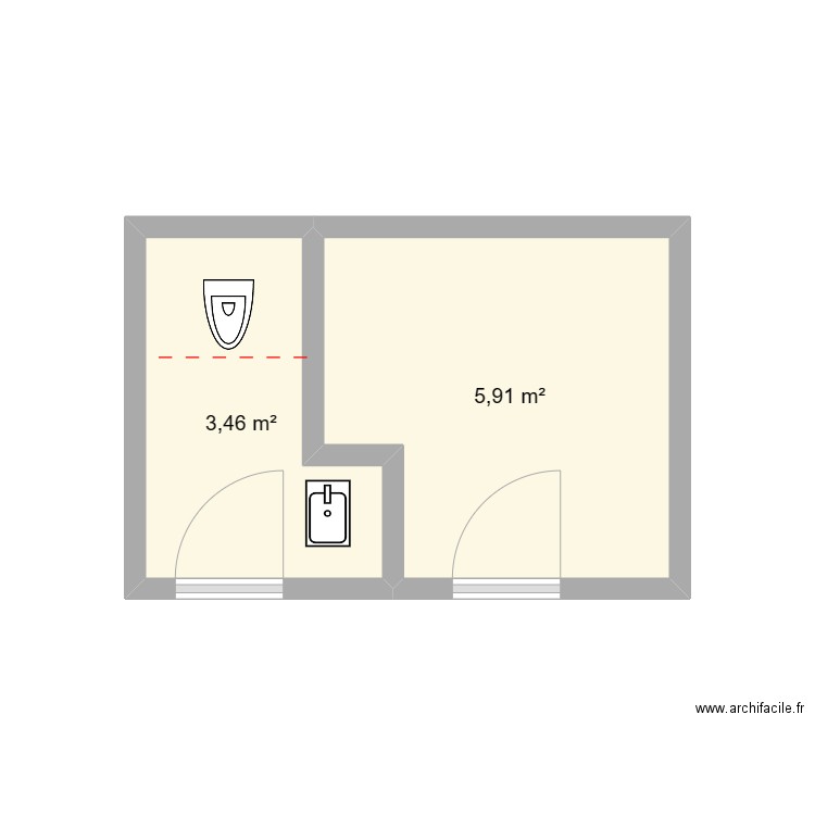SdB Chiens. Plan de 0 pièce et 0 m2