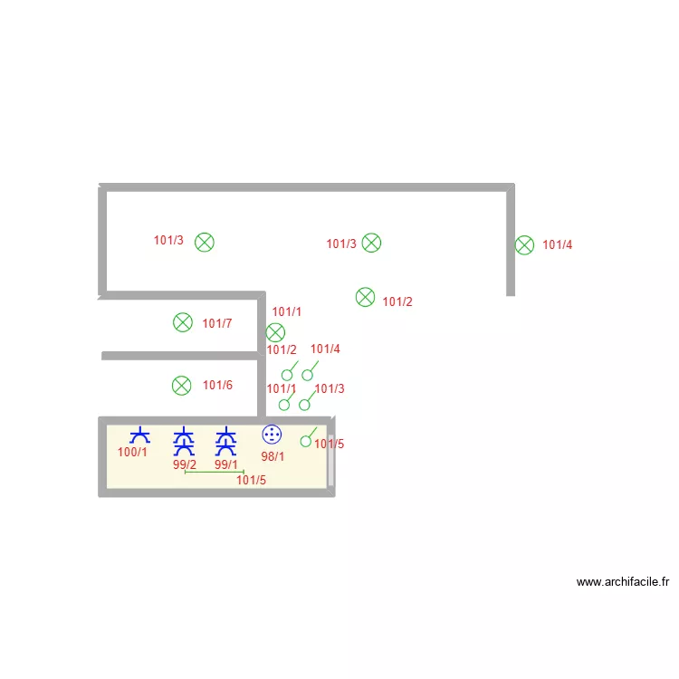 ECURIE COFFRET 10. Plan de 1  et 1 m²