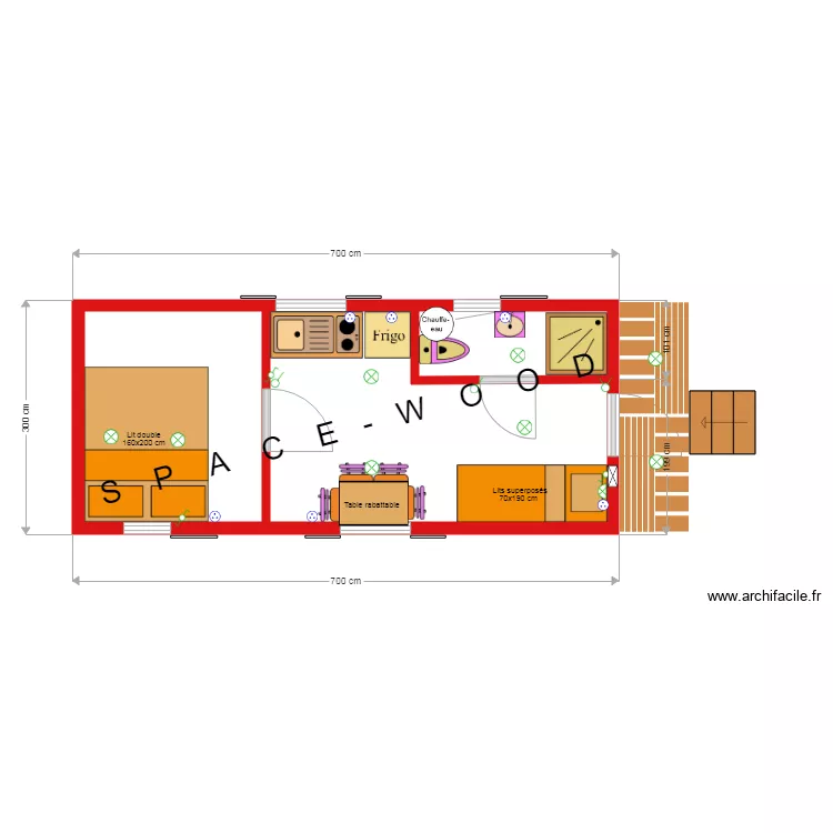 ROULOTTE  300X700 Bertras. Plan de 