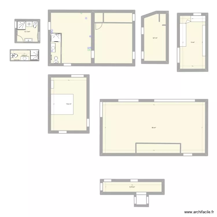 SdB Bercy. Plan de 8 Pièces et 141 m² SdB Bercy. Plan de 8 Pièces et 141 m²