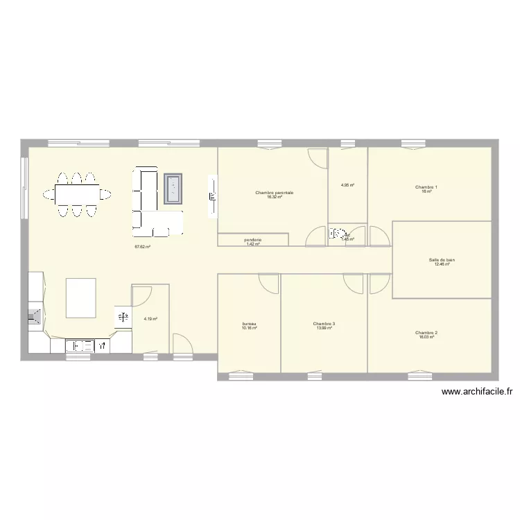 maison v&eacute;zi&egrave;res. Plan de 
