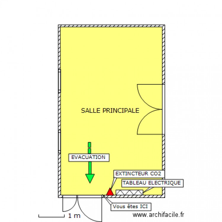 PLAN D'EVACUATION D'URGENCE BUREAU BOULE ASSADINE. Plan de 0 pièce et 0 m2