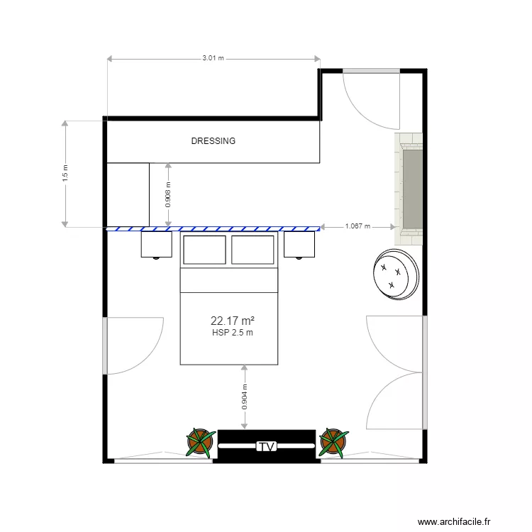CHAMBRE PARENTALE COLLONGES. Plan de 