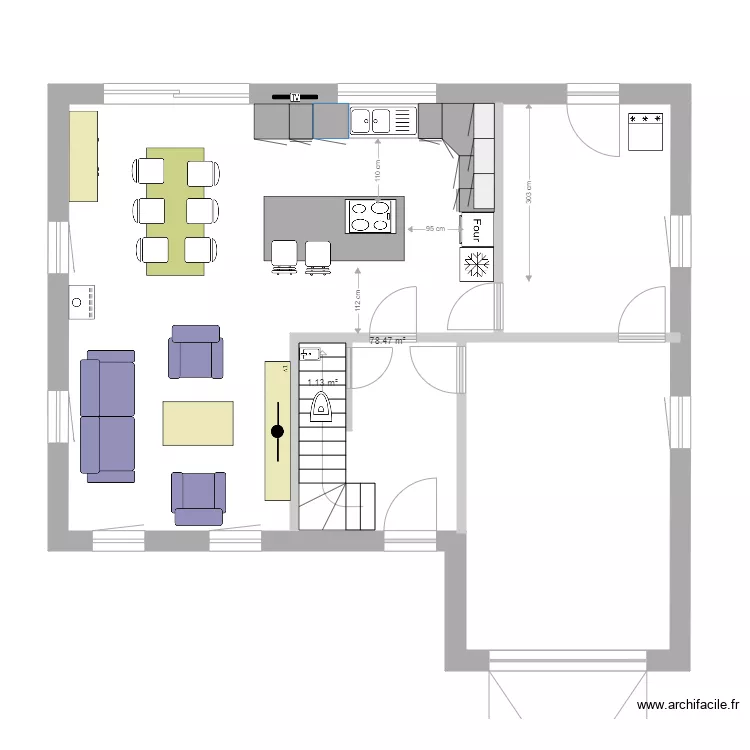 Plan RDC table projet DOVY. Plan de 
