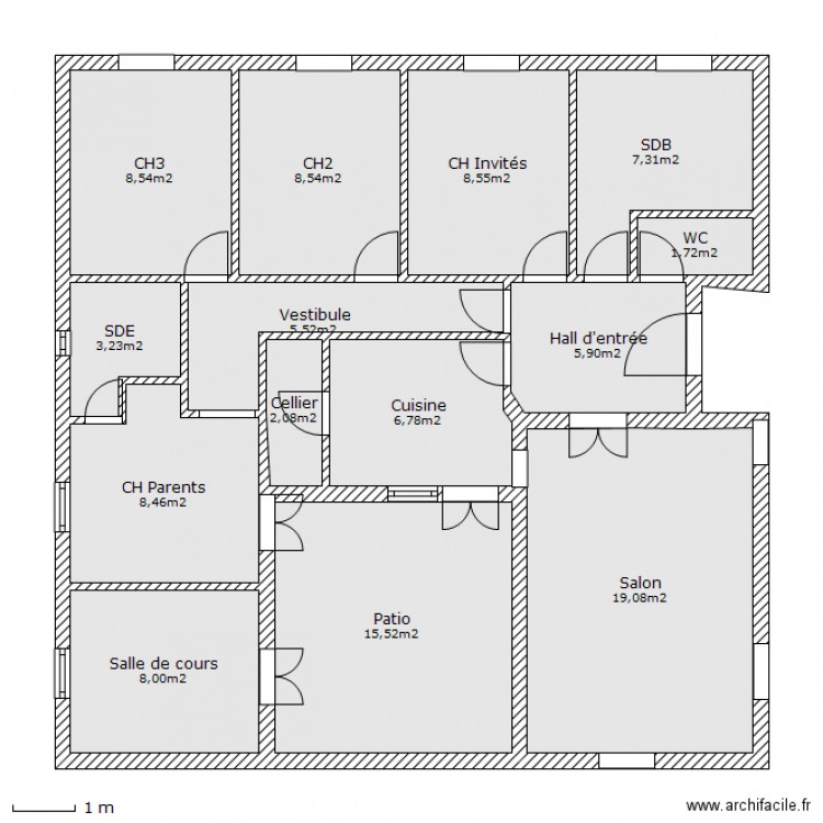 PlanMaisonCarrée. Plan de 0 pièce et 0 m2