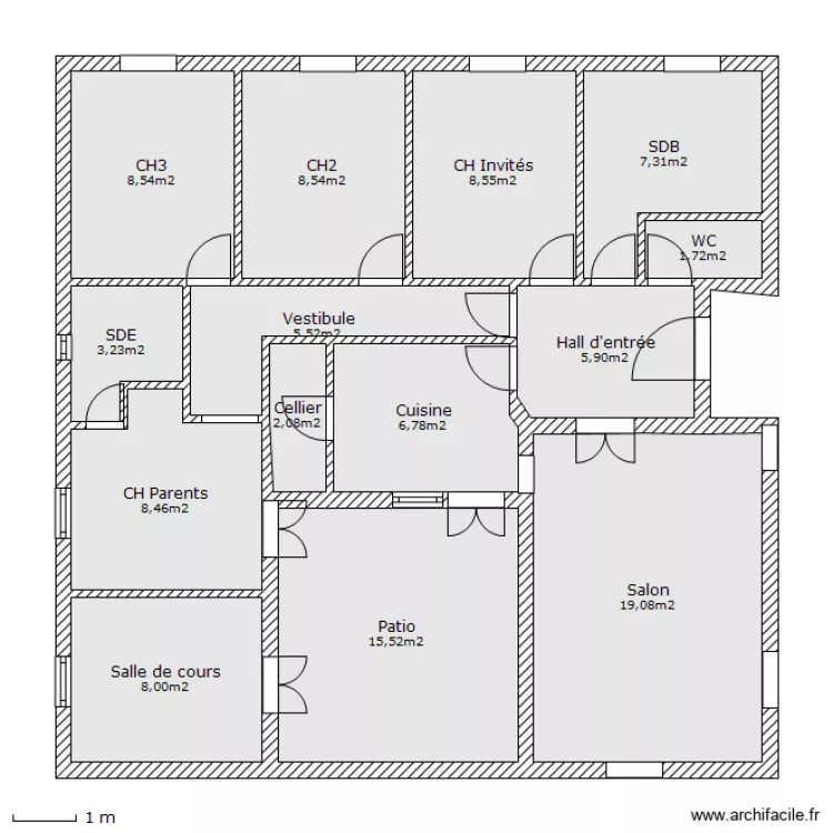 PlanMaisonCarr&eacute;e. Plan de 