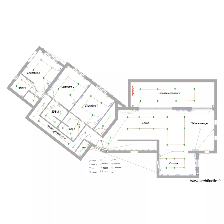 Tritons Plan elec RDC. Plan de 