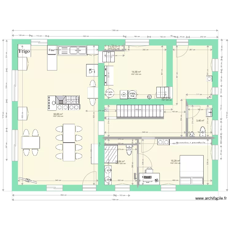 Caro plan RdC am&eacute;nagement du 8 janvier 2022. Plan de 