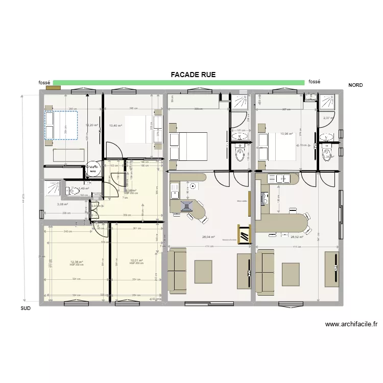 Projet chambres et studios. Plan de Projet chambres et studios. Plan de