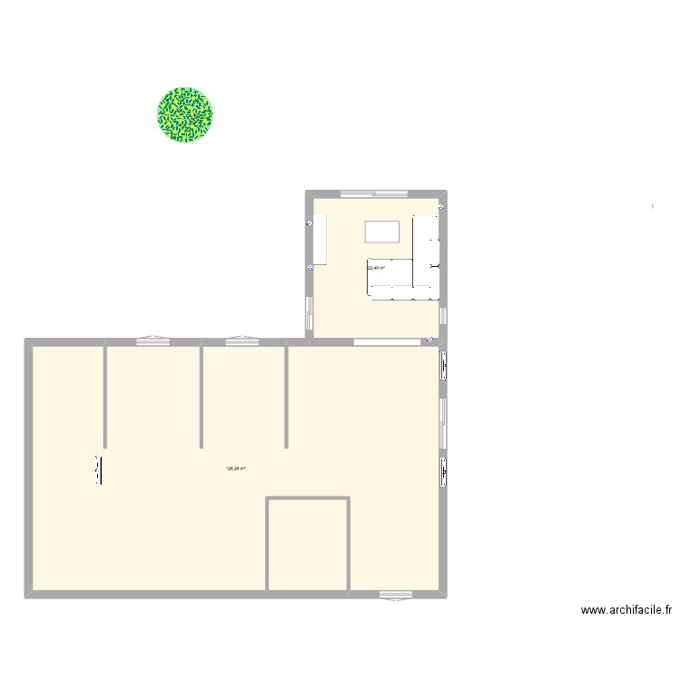 extension maison . Plan de 2 pièces et 147 m2