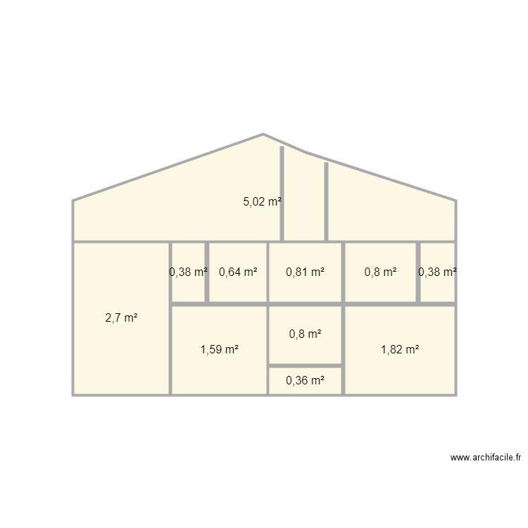 salon. Plan de 11 pièces et 15 m2