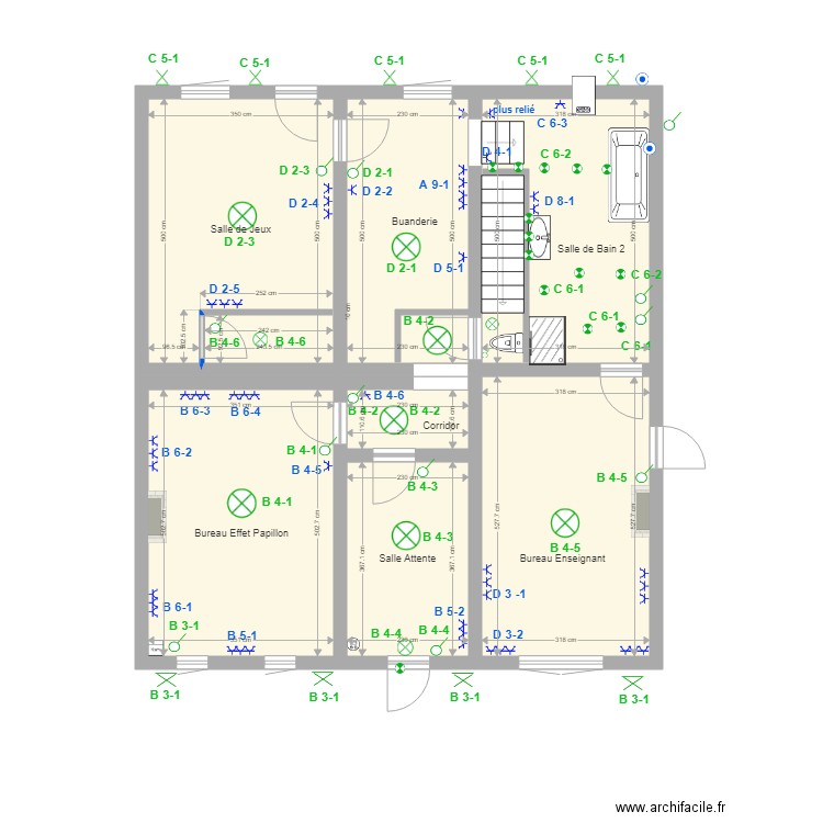 Plan maison 7020  Ancienne Maison  plan électrique. Plan de 0 pièce et 0 m2