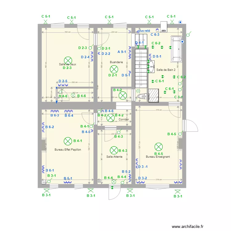 Plan maison 7020  Ancienne Maison  plan &eacute;lectrique. Plan de 