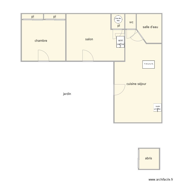 charneau 1291 am. Plan de 9 pièces et 53 m2