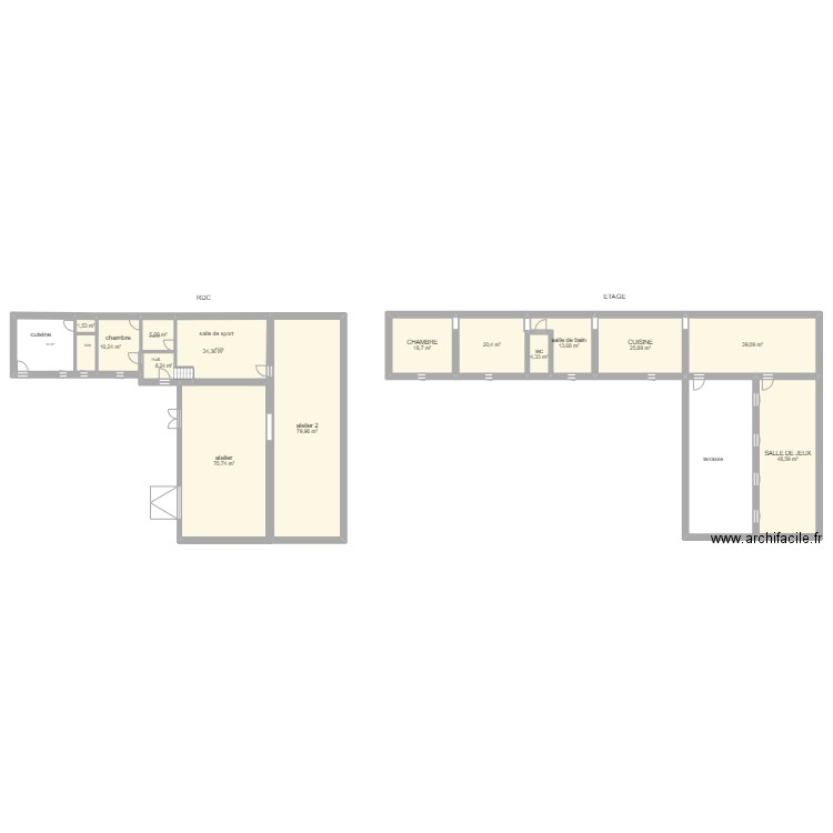 ANQUETIL Hubert. Plan de 13 pièces et 379 m2