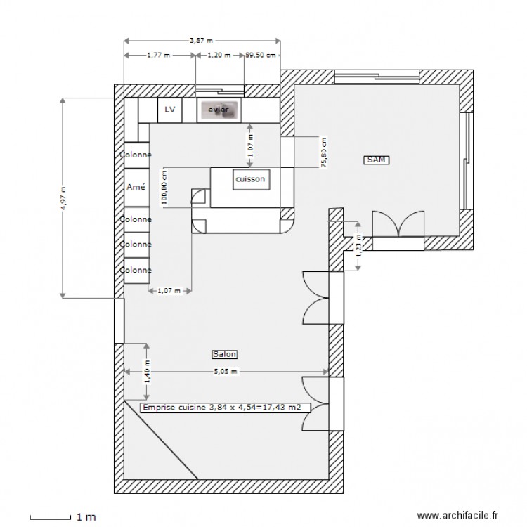 Cuisine Severine C16. Plan de 0 pièce et 0 m2