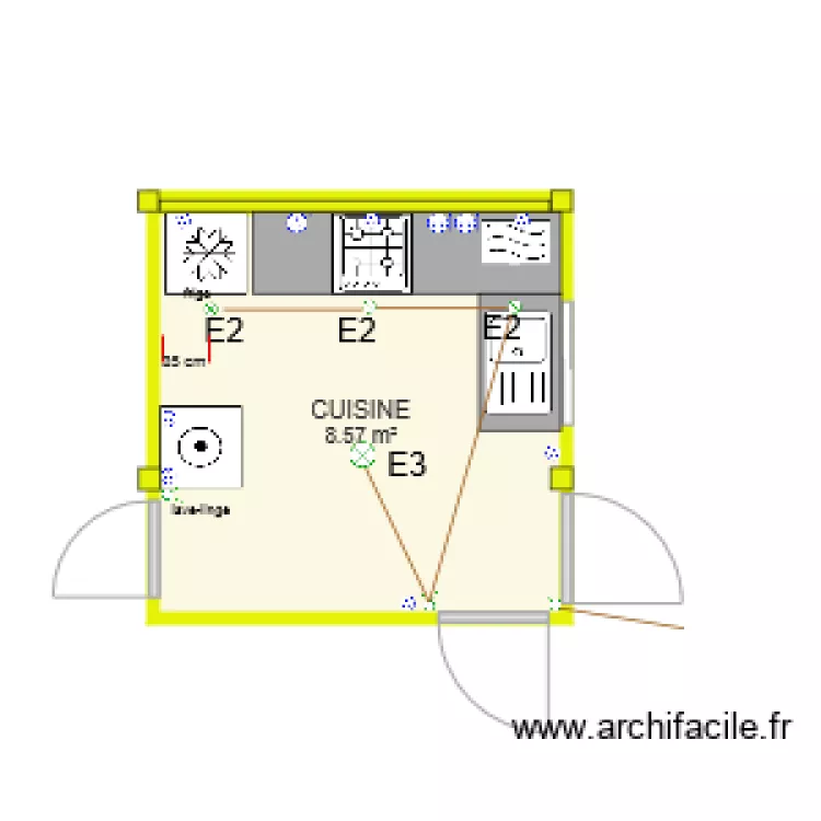 &eacute;lectricit&eacute; CUISINE. Plan de 