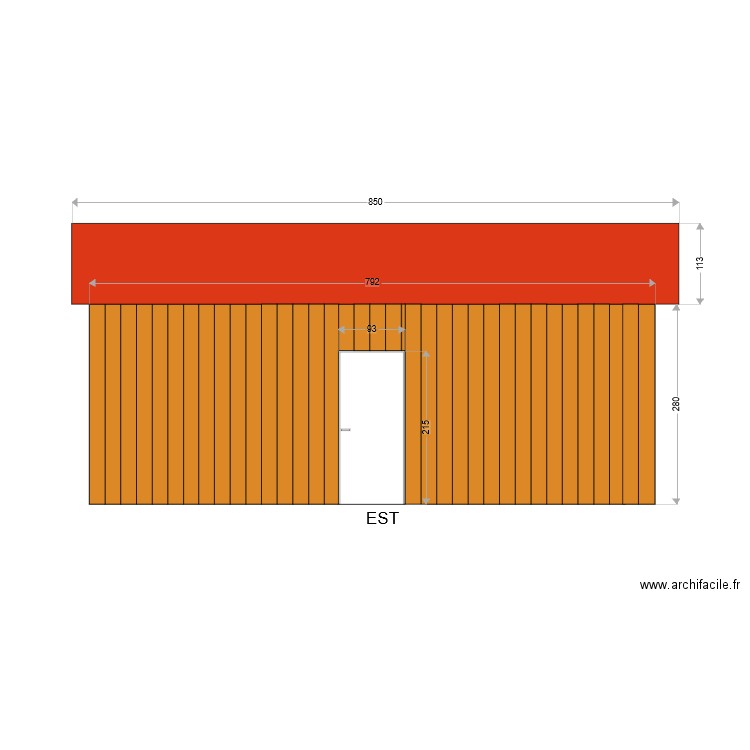 façade est. Plan de 0 pièce et 0 m2