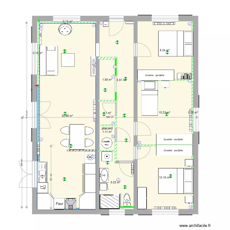 appart arlacbaignoire et petite douche cuisinefenetres plus. Plan de 