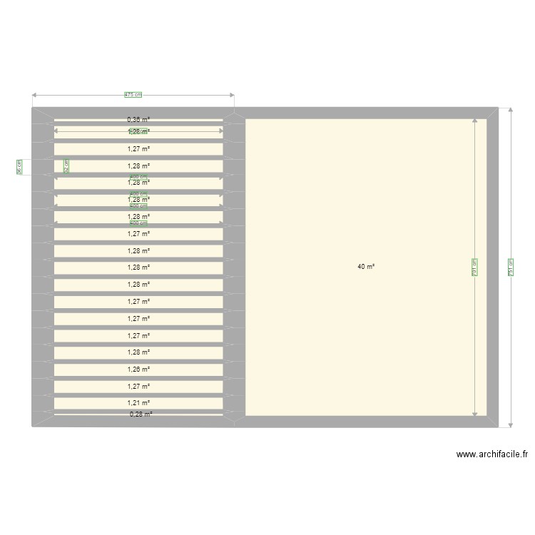 plancher greg. Plan de 20 pièces et 62 m2