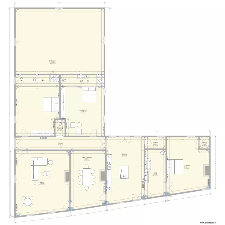 Maurice Etage ter. Plan de 