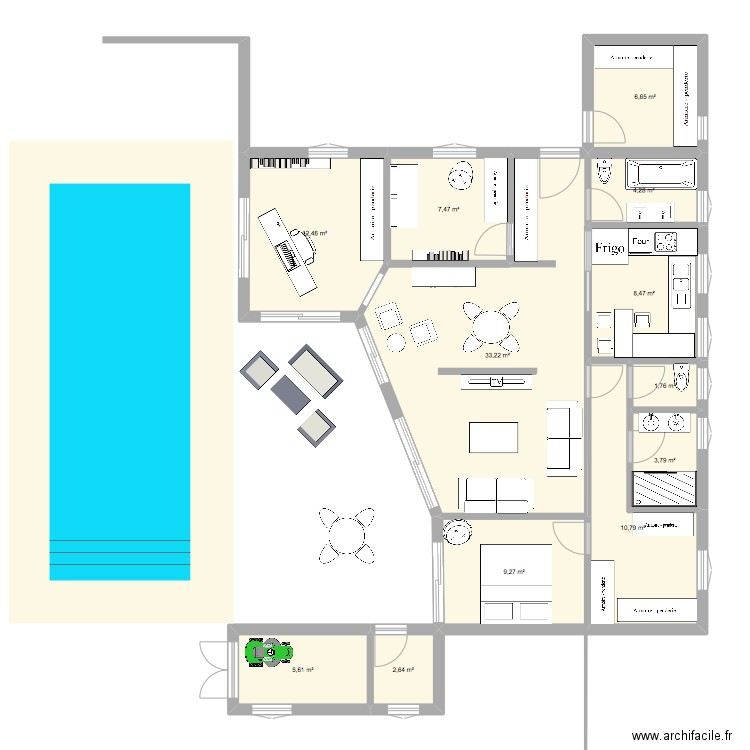 Villa Italie Simple. Plan de 12 pièces et 106 m2