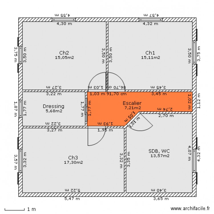 BJP Etage 1. Plan de 0 pièce et 0 m2