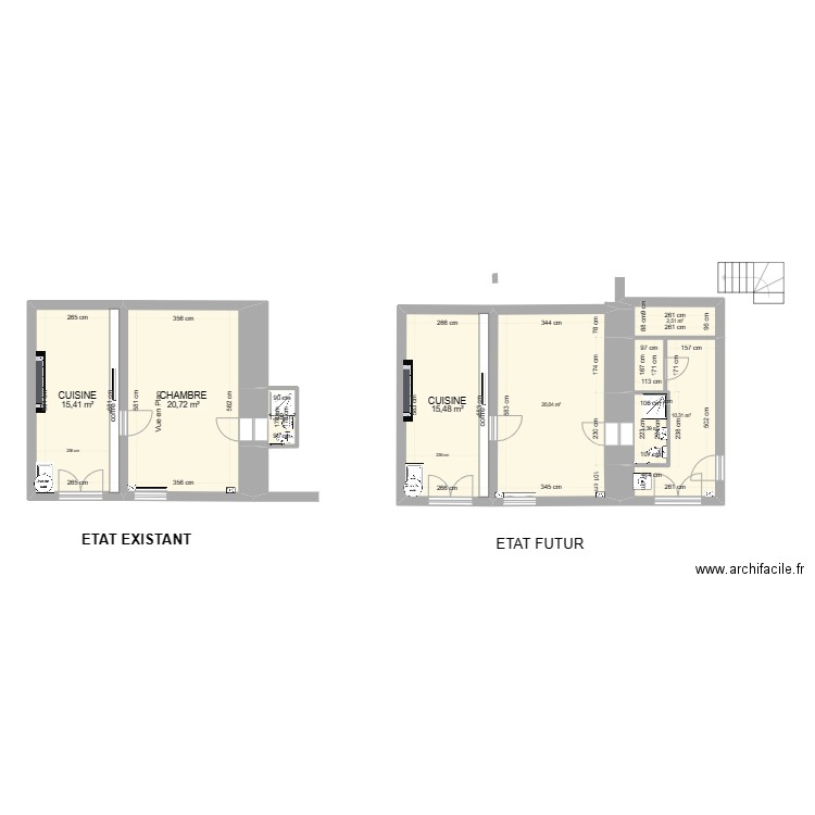 logt mairie Frontenay bis. Plan de 8 pièces et 88 m2