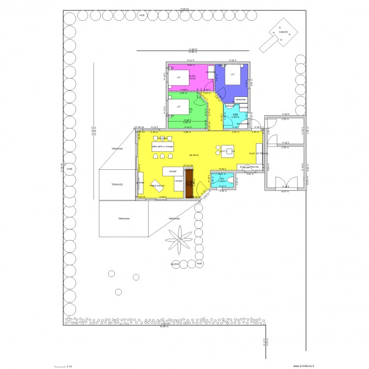 MAISON SUR TERRAIN PROJET PRINQUIAU MITOYENNE AVEC GARAGE ET TERRASSE ET JARDIN. Plan de 0 pièce et 0 m2