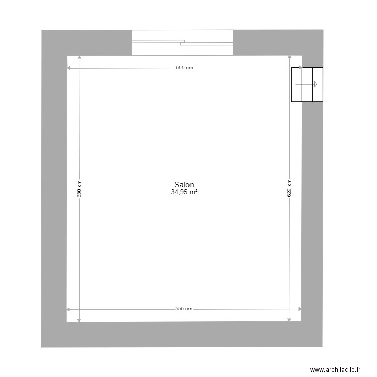 PIECE CATHEDRALE 2022. Plan de 1 pièce et 35 m2