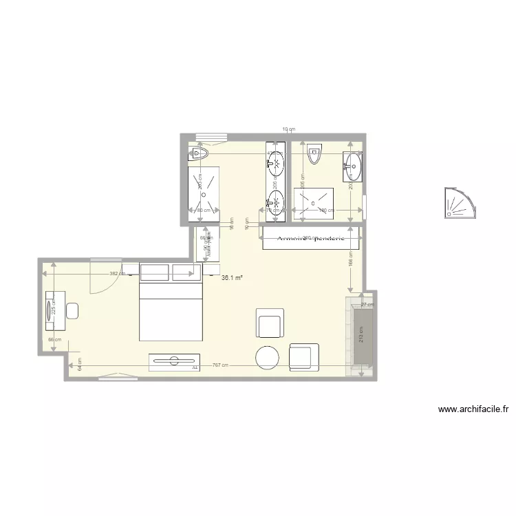 1er SB A CREER ET CHBRE PARENTALE. Plan de 