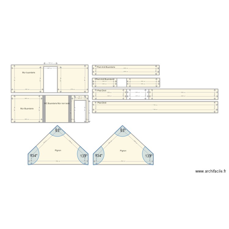 CALVEZ BAR 102. Plan de 16 pièces et 90 m2